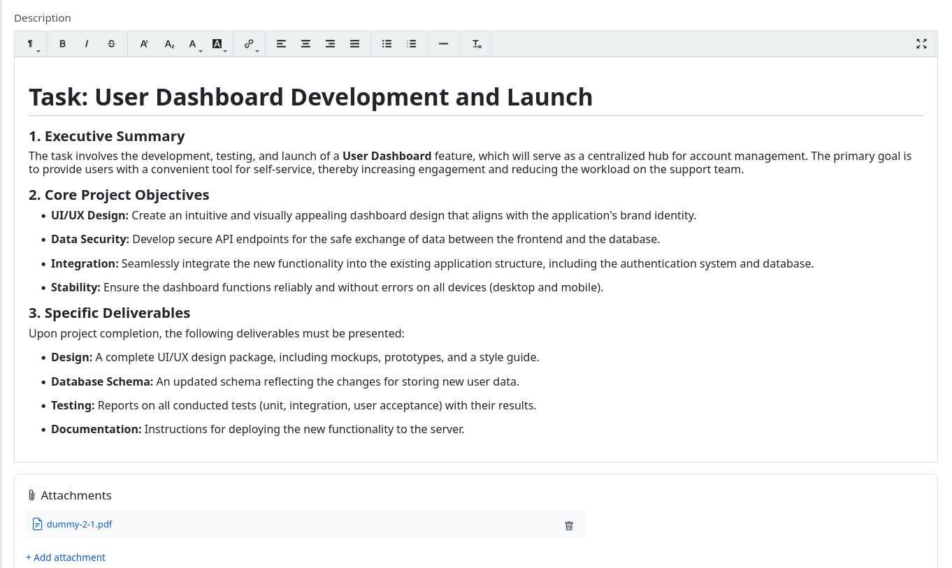 WYSIWYG task editor